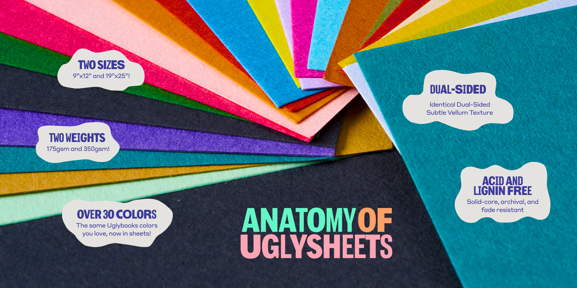 9" x 12" 350gsm Uglysheets™ (10 Pack) product features